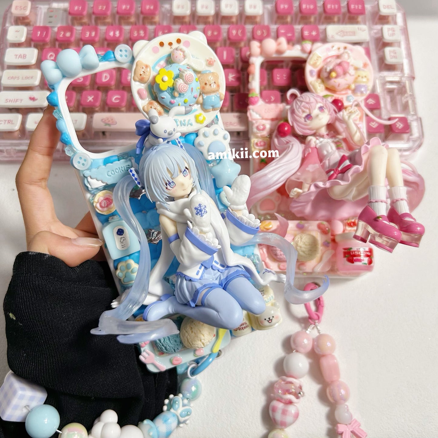 Sakura Hatsune Miku & Snow Miku Decoden Cream Phone Case iPhone Samsung Google Case
