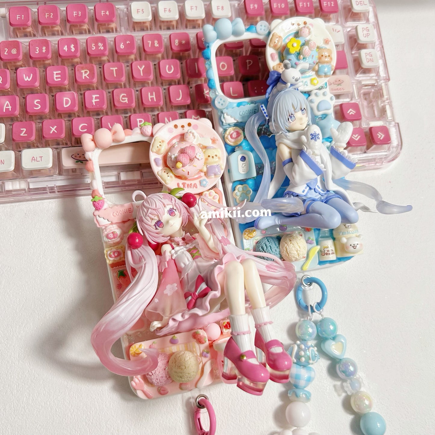 Sakura Hatsune Miku & Snow Miku Decoden Cream Phone Case iPhone Samsung Google Case