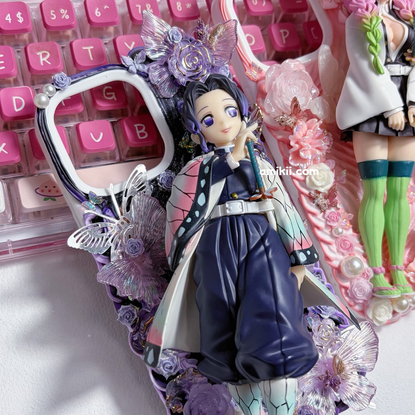 Demon Slayer Shinobu Kocho and Mitsuri Kanroji Genuine Figurine Decoden Cream Phone Case iPhone Samsung Google Case