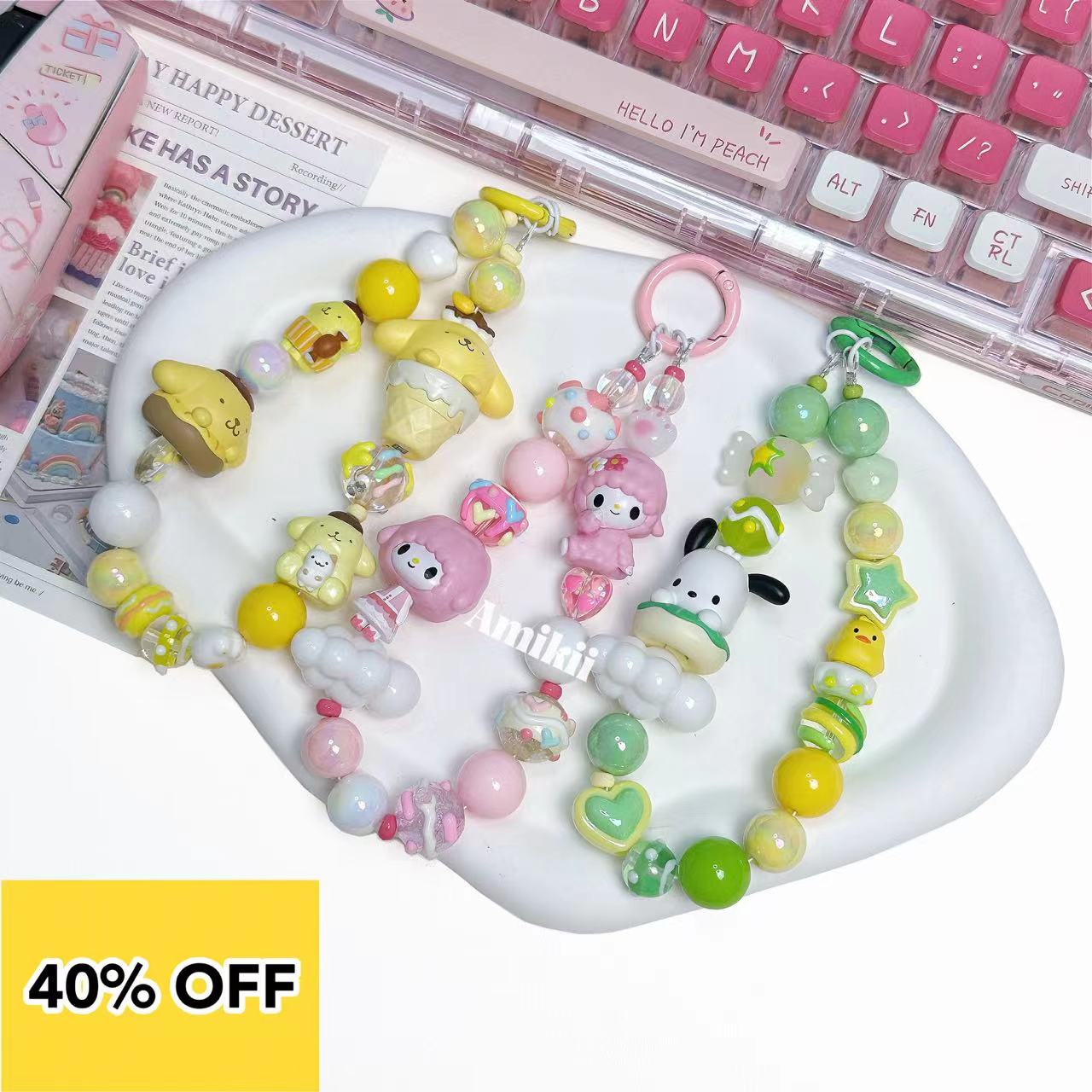 Chaîne de téléphone artisanale Pompom Purin Mysweetpiano Pochacco