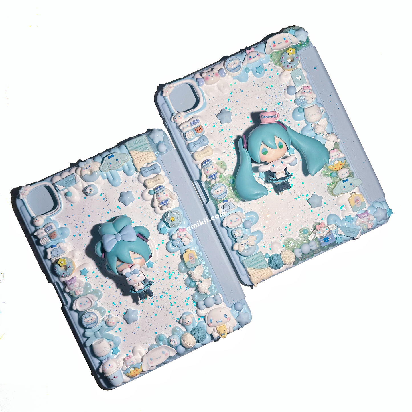 Miku And Cinnamoroll Decoden Table Case iPad Samsung