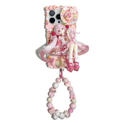 Sakura Hatsune Miku & Snow Miku Decoden Cream Phone Case iPhone Samsung Google Case