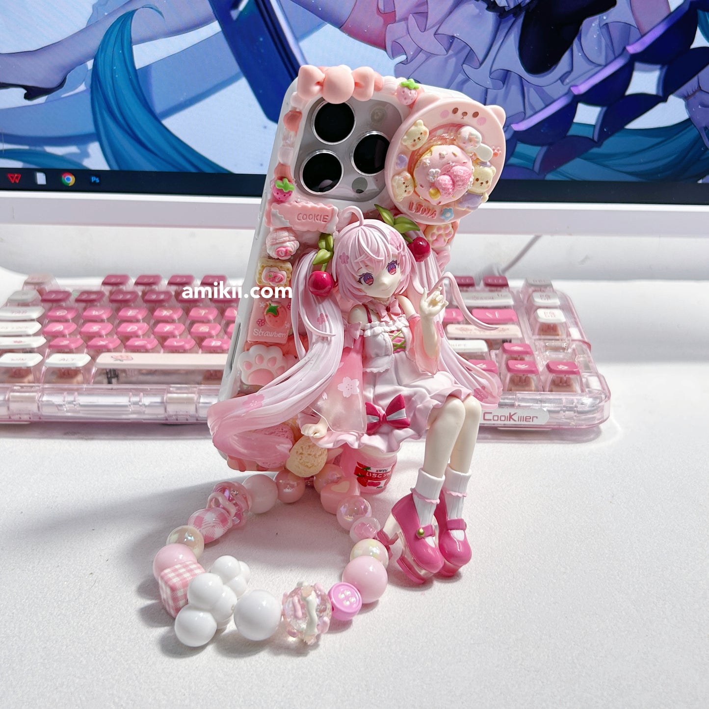 Sakura Hatsune Miku & Snow Miku Decoden Cream Phone Case iPhone Samsung Google Case