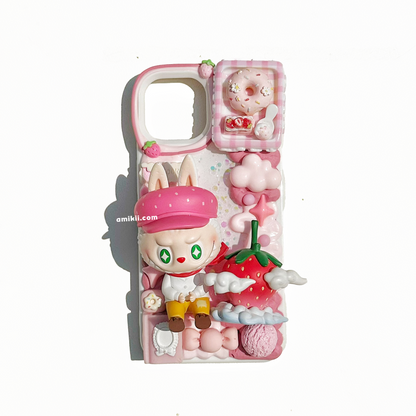 Labubu Fruit Series Decoden Cream Phone Case iPhone Samsung Google Case