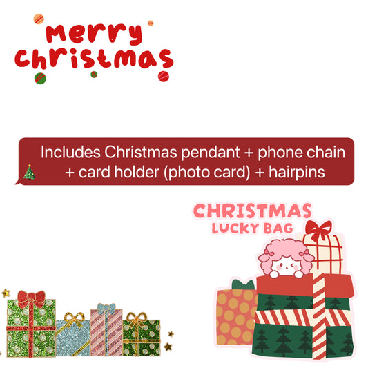 Lucky bag-Christmas style pendant+phone chain+card sleeve+hairpins