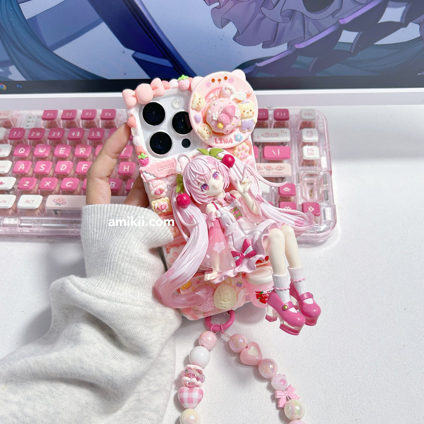 Sakura Hatsune Miku & Snow Miku Decoden Cream Phone Case iPhone Samsung Google Case