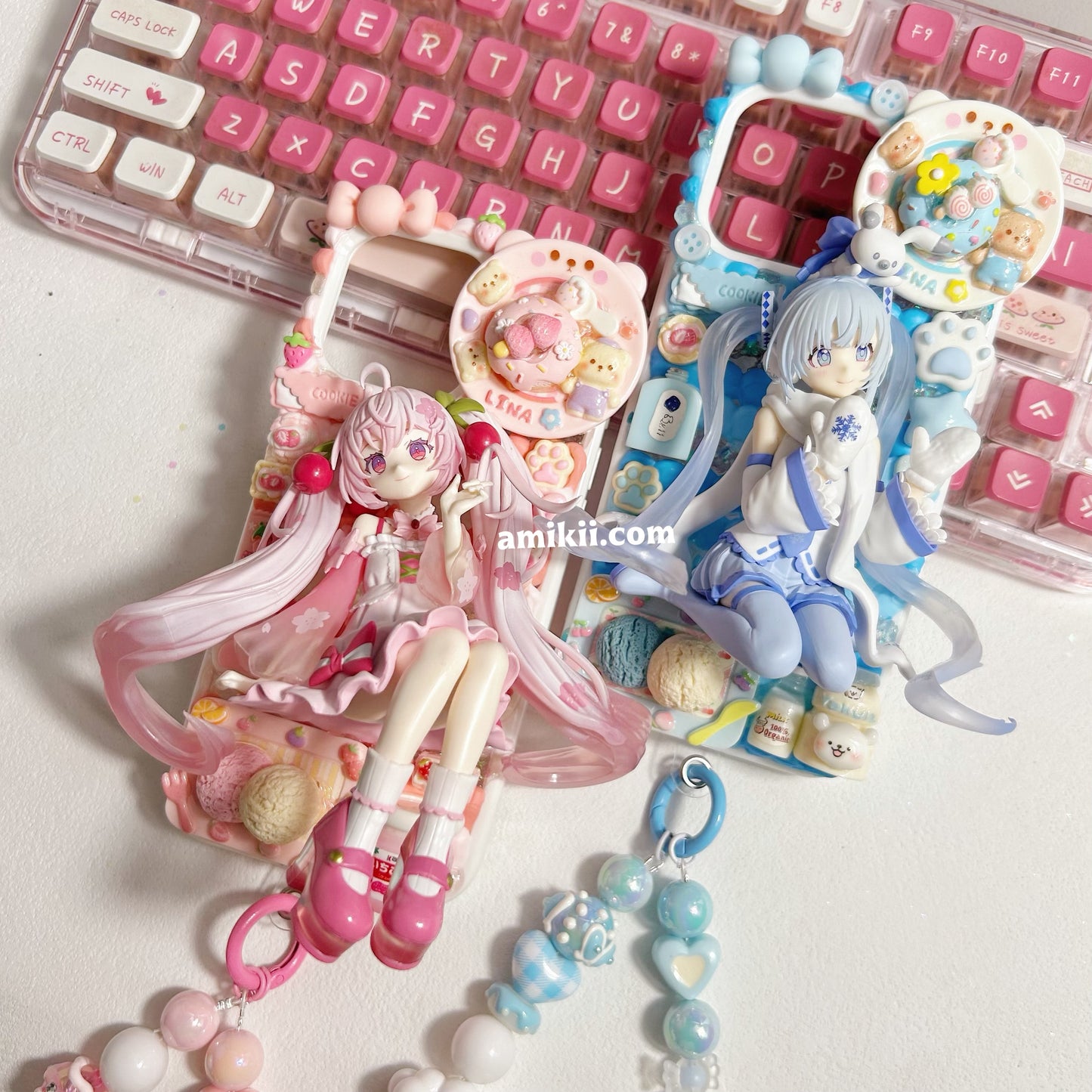 Sakura Hatsune Miku & Snow Miku Decoden Cream Phone Case iPhone Samsung Google Case