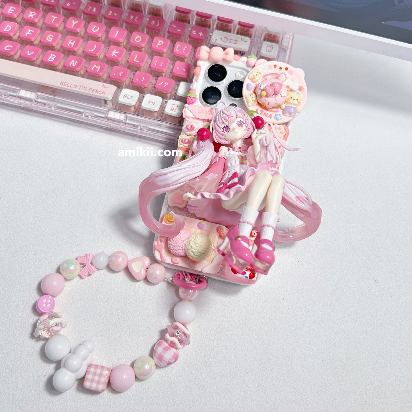 Sakura Hatsune Miku & Snow Miku Decoden Cream Phone Case iPhone Samsung Google Case