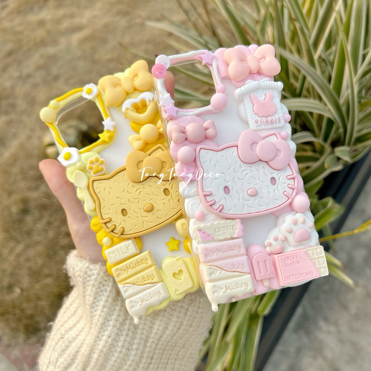 Coque Pour Téléphones Hello KT Cookie jaune et rose