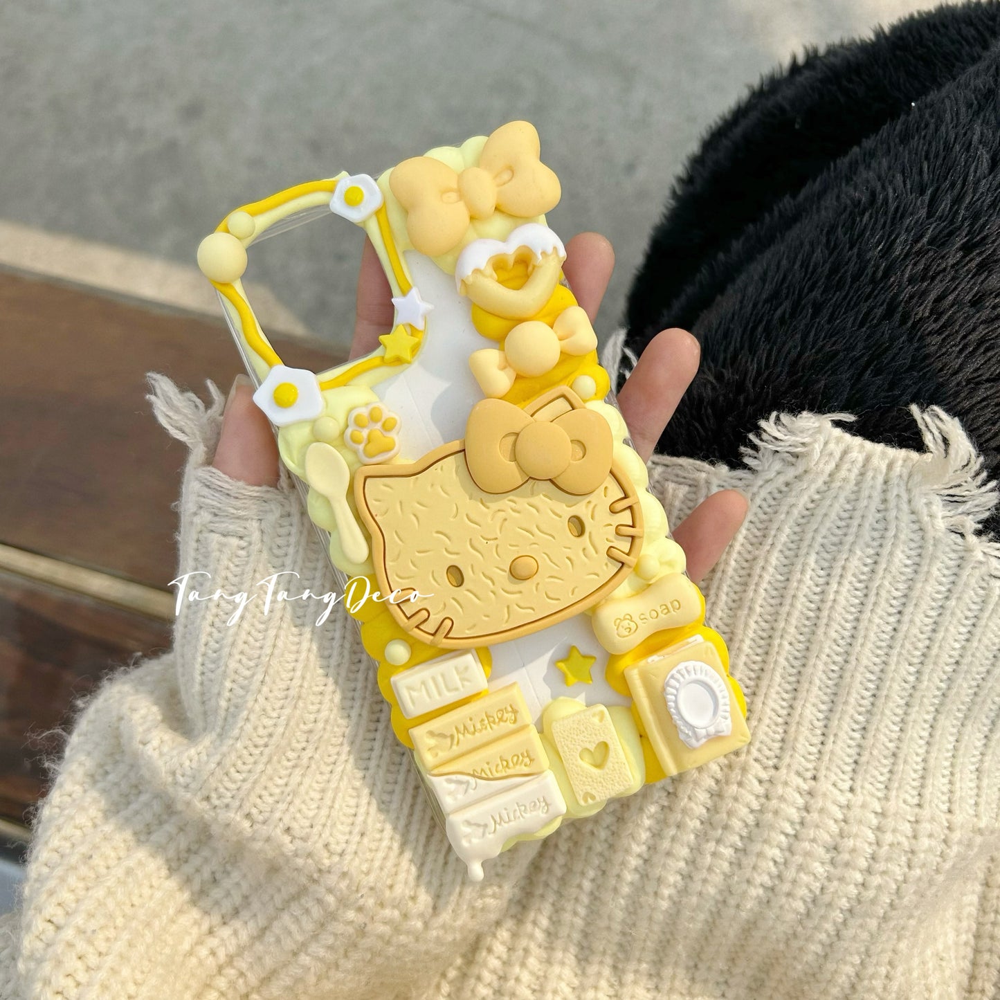 Coque Pour Téléphones Hello KT Cookie jaune et rose