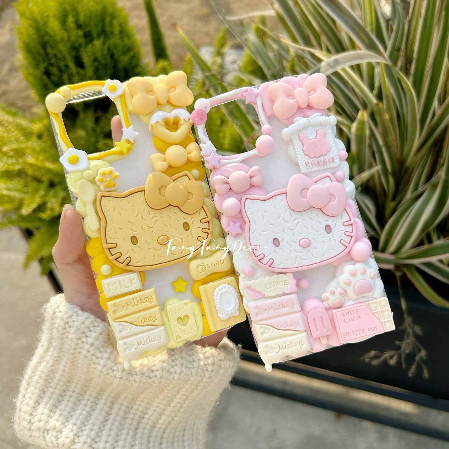 Coque Pour Téléphones Hello KT Cookie jaune et rose