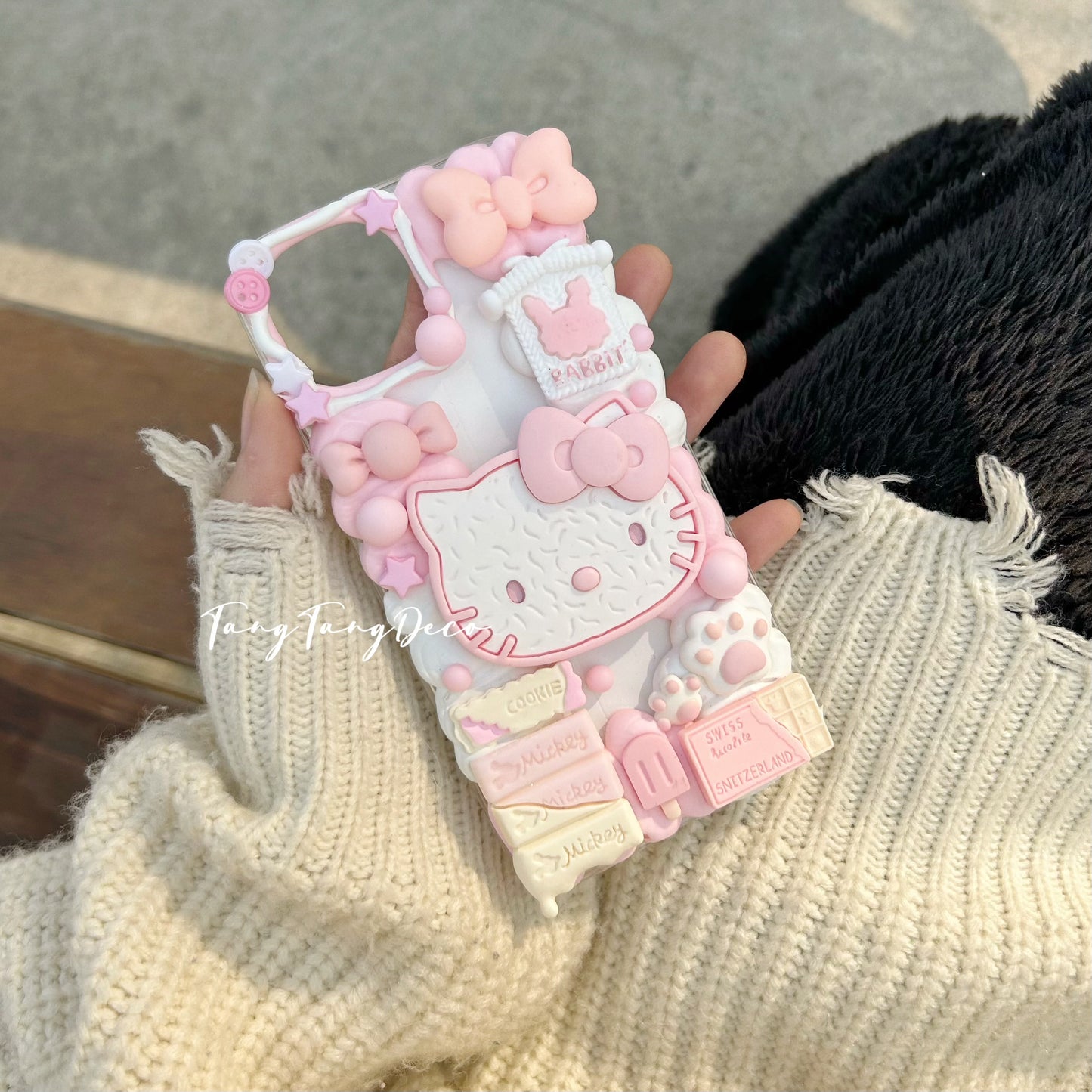 Coque Pour Téléphones Hello KT Cookie jaune et rose