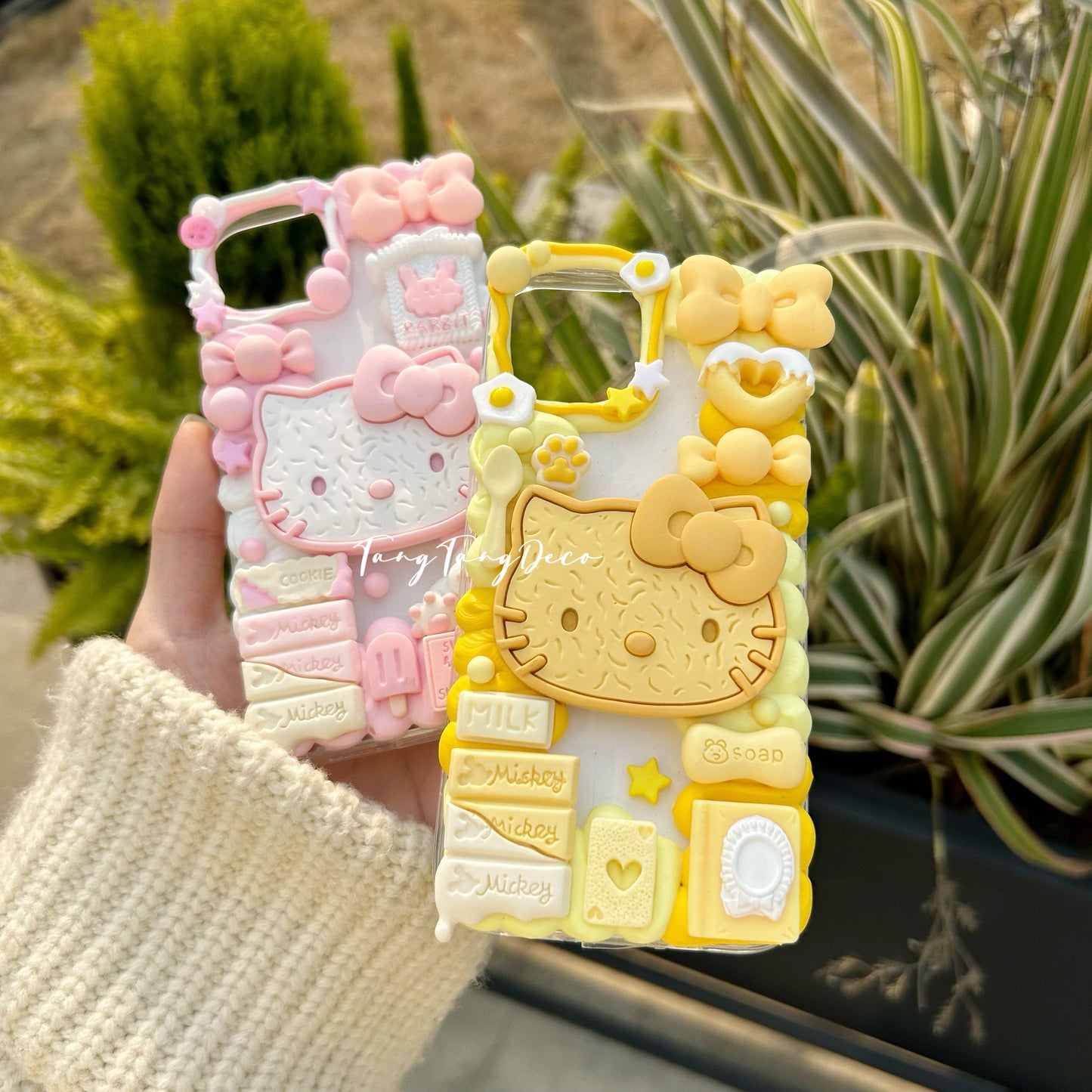 Coque Pour Téléphones Hello KT Cookie jaune et rose