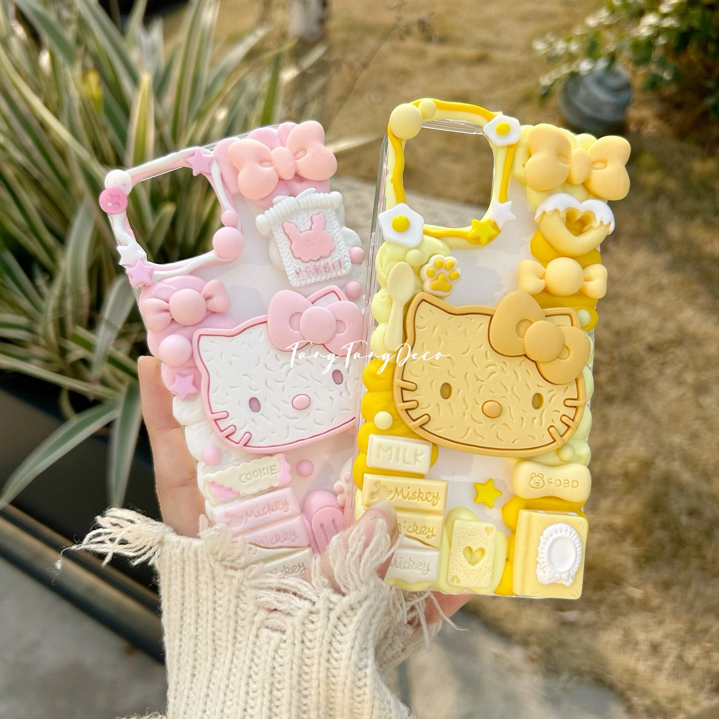 Coque Pour Téléphones Hello KT Cookie jaune et rose